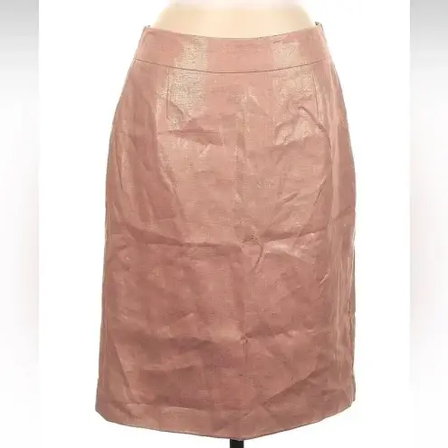 Calvin Klein  Size 8 Women’s Knee Length Pencil Skirt 100% Linen Shimmer Pink NWT