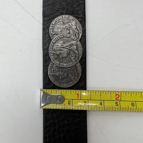 Tosca Blu Black Leather Belt Silver Coins Witchcore 30 Waist