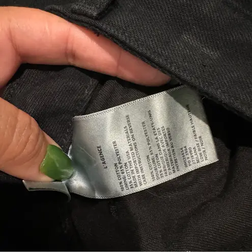 L'Agence New Milana Low Rise Raw Hem Jeans In Noir Size 26