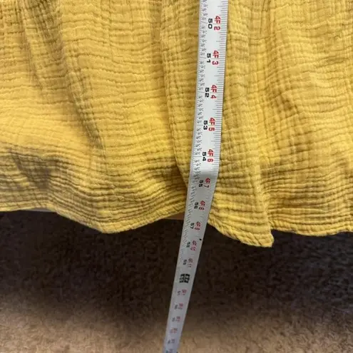 Evereve Dress Large Mustard Sleeveless Maxi Boho Tiered Ruffle Lightweight