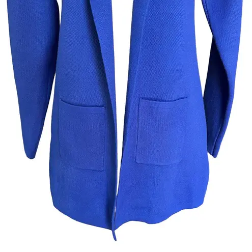 Vila Milano Blazer Jacket Sweater Open M Royal Blue Pockets New