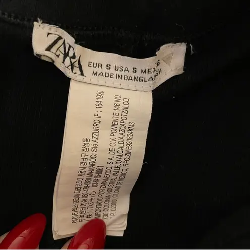 ZARA  Ribbed Halter Tank Top, Black, Size S, EUC