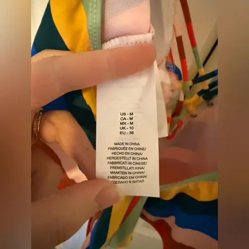 The Bikini Lab NWT Palm Springs One Piece Swimsuit Striped Plunging Size Medium