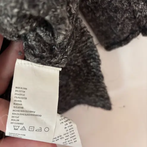 prAna Nolan Tunic Sweater Coal Gray Grey Size Small Crew Neck Braided Knit