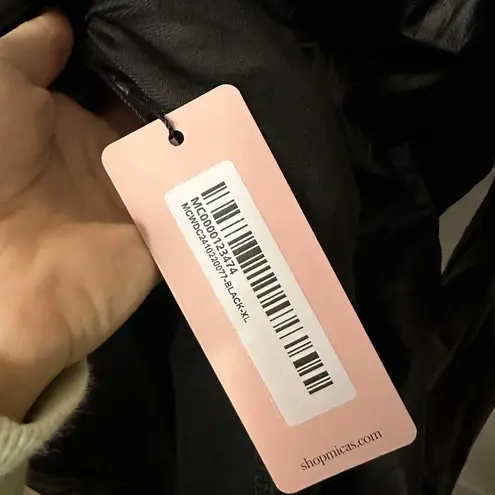 Micas Shop Black Faux Leather Long Sleeve Party Mini Dress XL