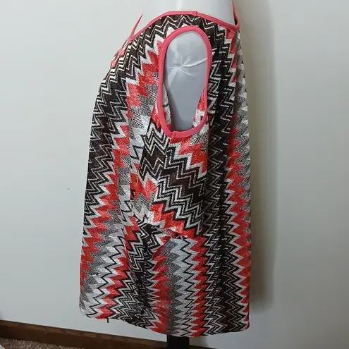 CSC studio pink and brown abstract cold should size 2X