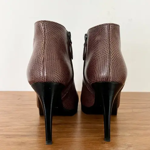 Balenciaga Embossed Leather Stilettos Ankle Boots Brown Women's Size 36.5 / 6