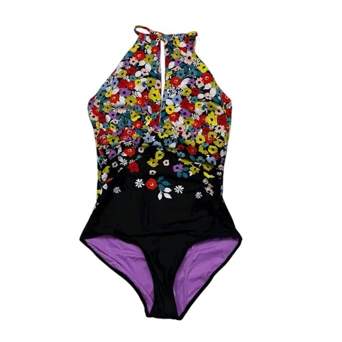 Anne cole *New 1 Pc Swimsuit Womens 12 Floral Plunge Keyhole Beach Travel Resort