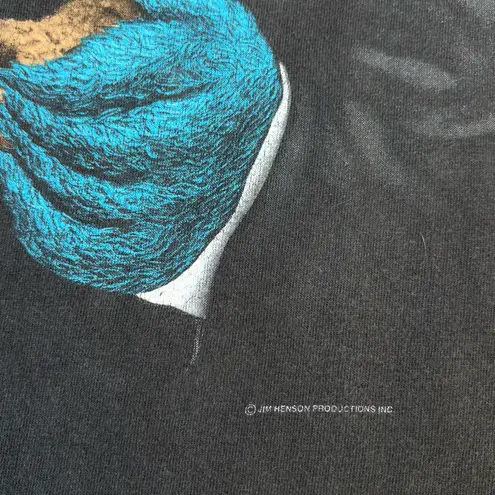 Rare Vintage 90s Cookie Monster Shadow Blue Brothers Changes Black T