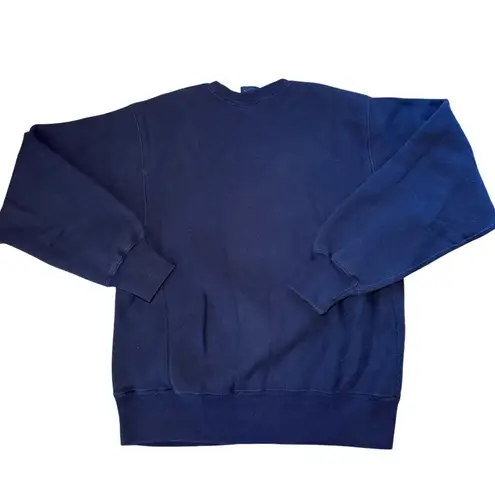 VTG 90s Oarsman Port Jefferson NY USA Embroidered Sweater Adult L Reverse Weave Blue Size L