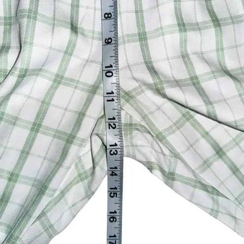 Princess Polly NWT  Alcina Plaid Green and White Cropped High Rise Pants US 6
