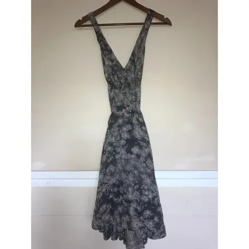 Stella McCartney Floral Cotton Silk Blend Sun Dress Gray FEMININE COMFY LUXURY