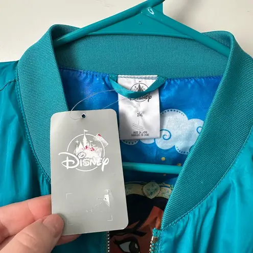 Disney  Aladdin Princess Jasmine Satin Bomber Jacket Embellished Full Zip 2x New