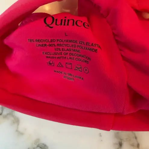 Quince NWT Berry Hot Pink Italian v-neck bikini top Sz L