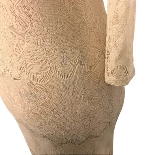 Urban Outfitters Pins and Needles Cream Lace Bodycon Dress S Bridal Mini