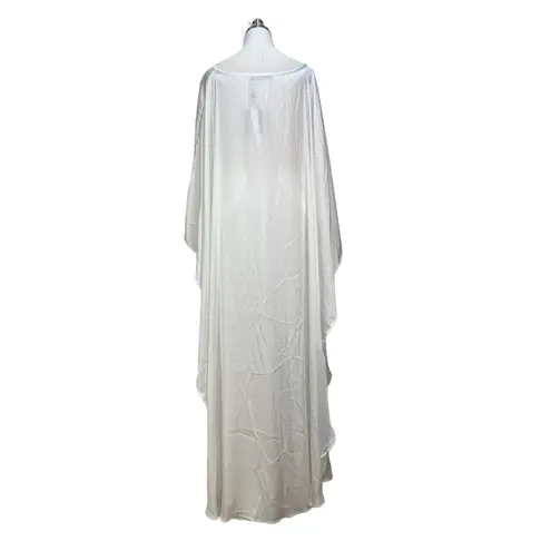 Anthropologie  Erika Peña Cape Dress White Maxi Gown