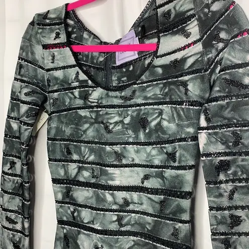 Herve Leger Grey Tie-Dye Bandage Dress Sz …
