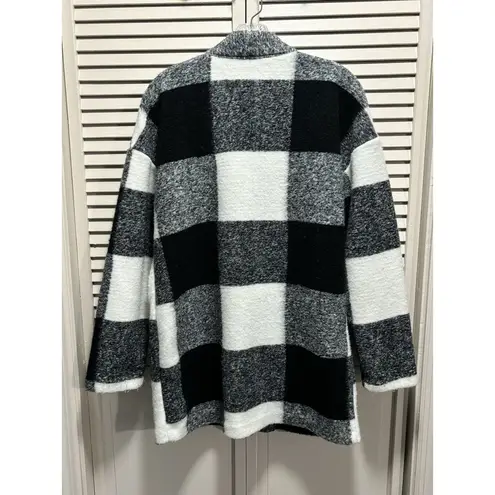 Dip Black/White Plaid Long Sleeve Button Closure Jacket Size M Pockets Black Size M