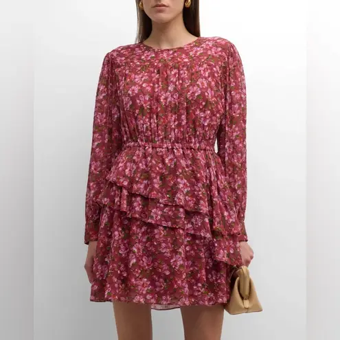 Sachin + Babi Meg Floral Print Ruffle Chiffon Mini Dress Size M Bordbloom NWT