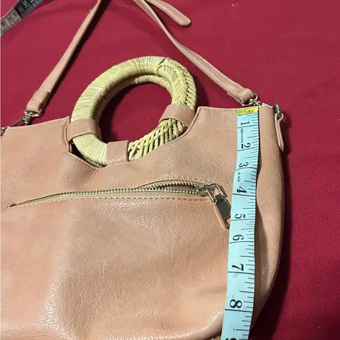 Elegant Tan Handbag with Woven Handle Sasha t Sofi Light wear Great price!