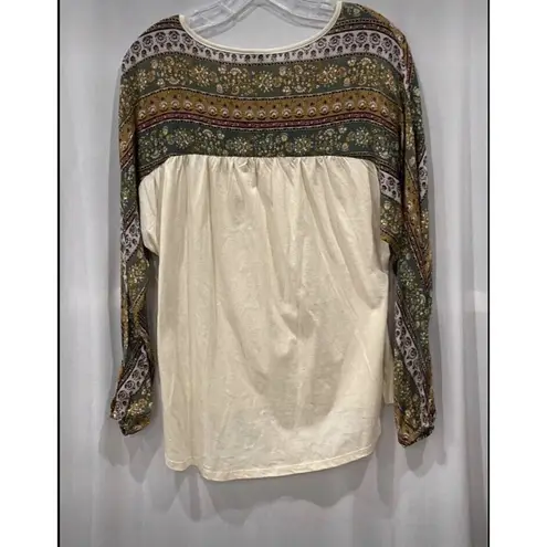 Daytrip  Shirt Womens XS Boho long sleeved cream blouse Top New