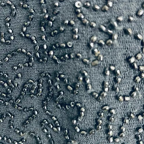 Donna Karan Vintage 90s gold label Signature sheer beaded long sleeved top. Med