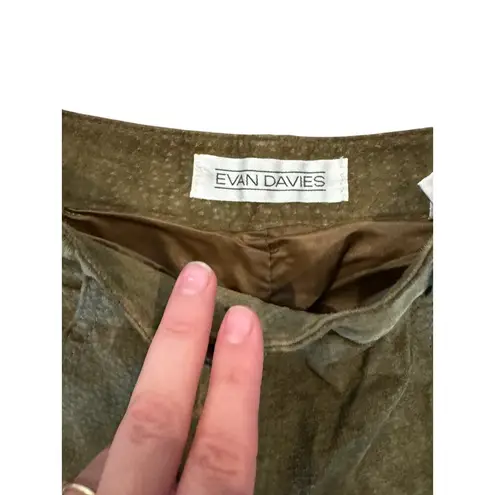 VTG Evan Davies Suede Pants Womens 8 Olive Green Pigskin Leather High Rise Korea