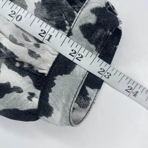 Blue B Collection Mettalic Open Front Collared Tie Long Sleeve Blouse Event Sz S Black