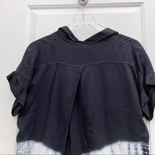 C’isa Tie Dye Black Button Down Tunic Dress