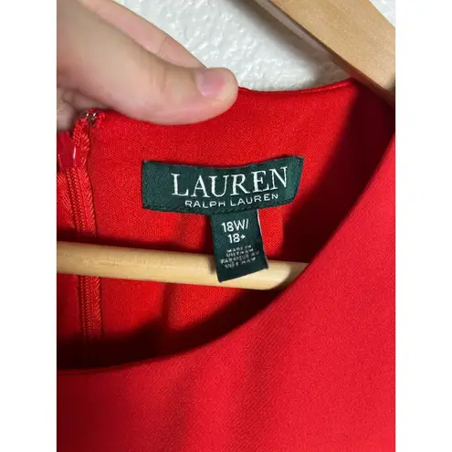 Ralph Lauren Lauren  Red Shift Dress Size 18 W