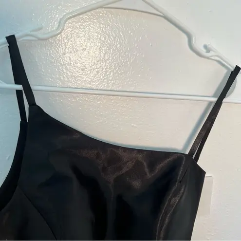 Jump One-Shoulder Side-Cut-Out Slit Hem Satin Ball Gown Black