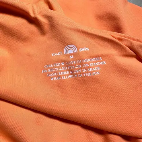 NWT Free People x Toast Swim Women's M One Shoulder Crop Bikini Top Nectarine Orange Size M