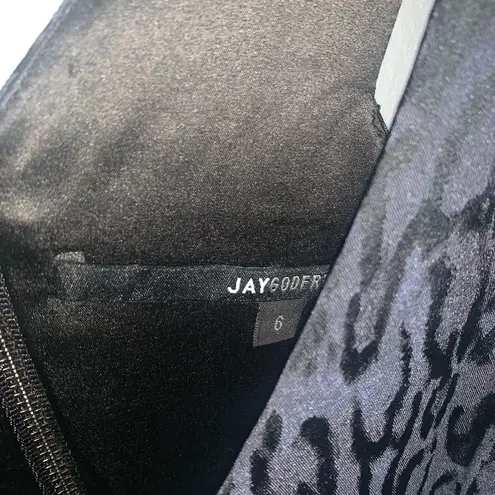 Jay Godfrey black leopard peplum hem dress