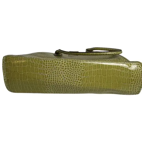 Treviso Green Faux Crocodile Embossed Laptop Bag