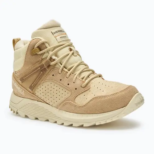 Merrell Wildwood Hiking Boots Mid Leather Waterproof Tan Reed Size 8