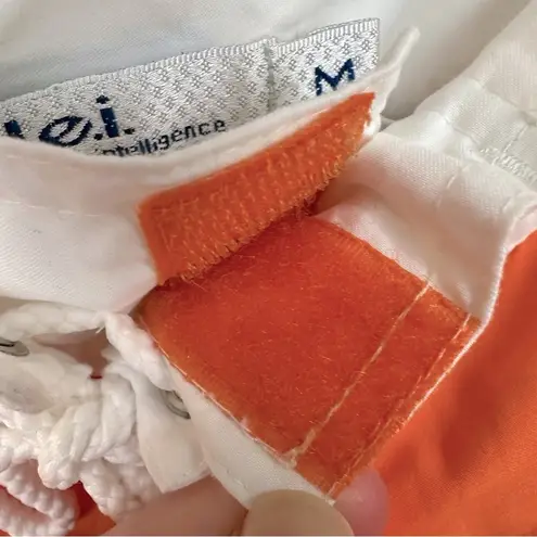 LEI Women’s Orange & White Bali Beach Swim Board Shorts Medium