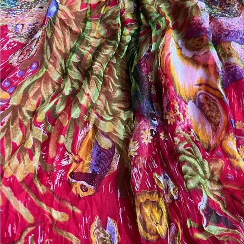 Vintage Coral Reef Print High Waisted Summer Red Shorts Size L