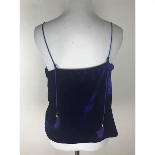 Line and Dot Blue Velvet Tank Top Small