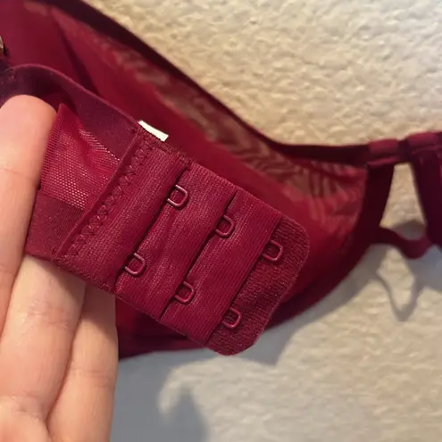 New Auden Women’s Burgundy Wine Unlined Demi Coverage Underwire Bra Size 36D NWT