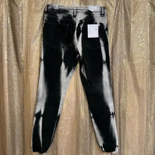 Vervet  Haylie High Rise Skinny Ankle Black Gray Tie Dye Jeans Size 29 NWT