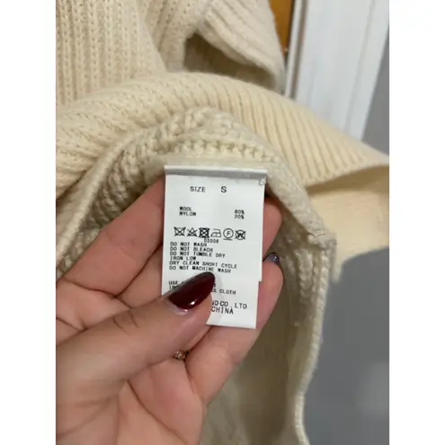 MACPHEE Tomorrowland Cream Wool Blend Ribbed Knit Sweater Minimalist Japan