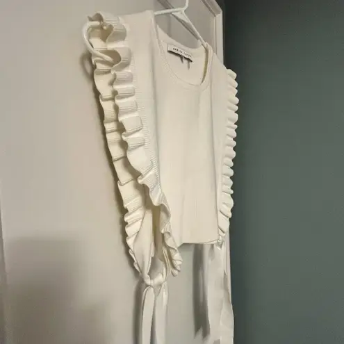 English Factory  ivory open side ribbed sweater vest size small cottage peasant