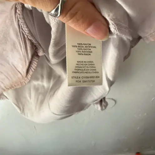 Cloth & Stone Blouse Top Women's Medium Long Sleeve Rayon Button Up Tie Dye Brown