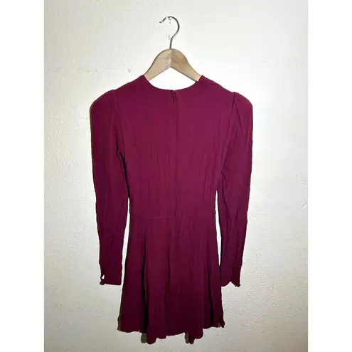 Reformation  Magenta Purple Red‎ Cut Out Sweetheart Neckline Mini Dress
