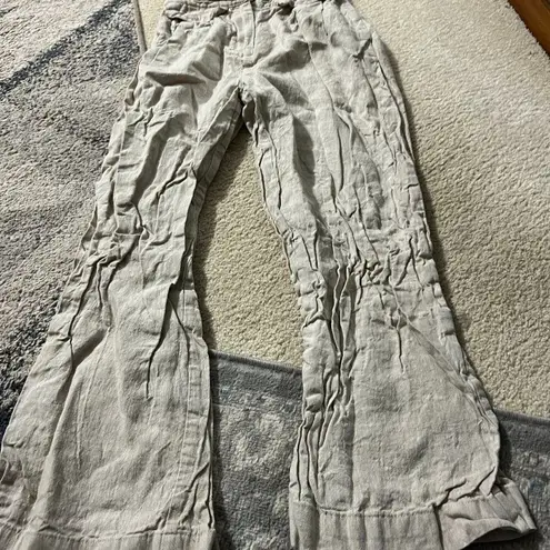 SOVERE | Instance Linen Straight Leg High Waisted Trousers Pants Natural S