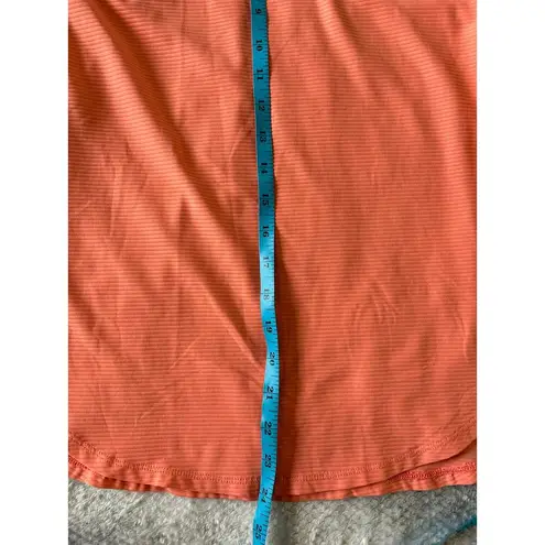 Calia Striped Racerback Side Slit Coral Tank Top Oversized Nylon Spandex Size XS Pink