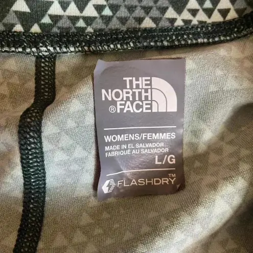 The North Face  Flashdry Crop Leggings Green White Print Women's Size Large‎ L