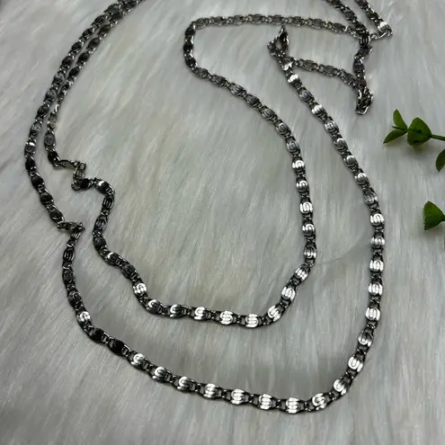 Vintage Les Bernard Inc. long Necklace Silver