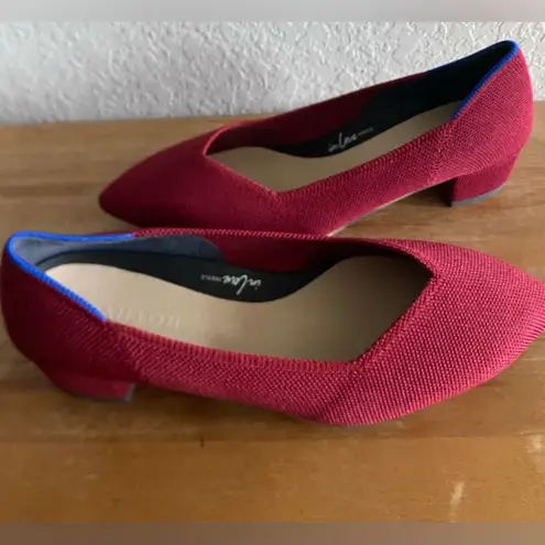 Rothy's Women The High Point Autumn RedKnit Heels Size 8 W8 Business Casual