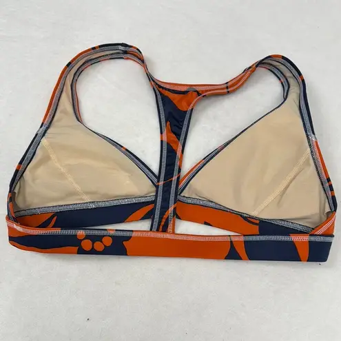 Lands End Orange Blue Racerback Swim Suit Top Bikini Top Large 14